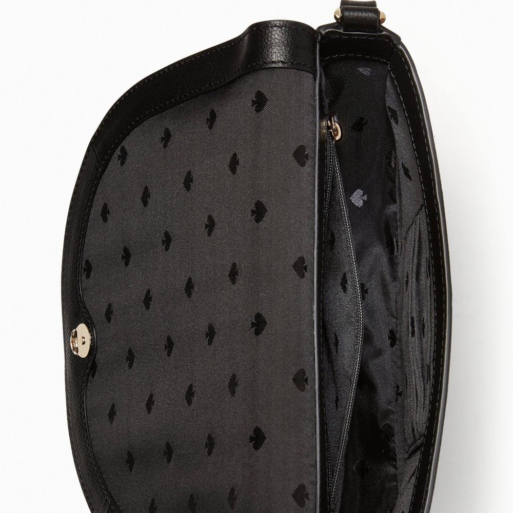 New Kate Spade Luna Crescent Crossbody bag Leather Black - Picture 4 of 5
